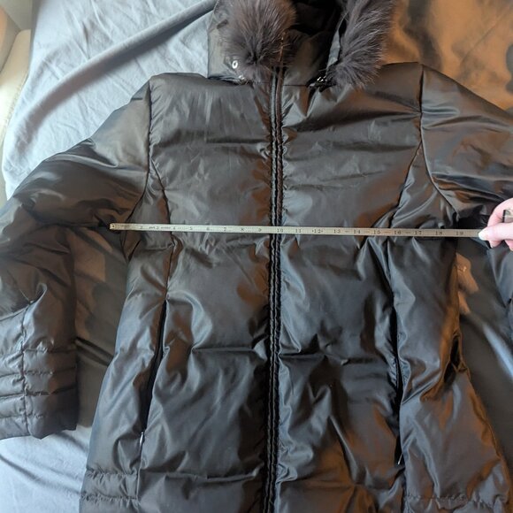 Moncler Parka Coat size 3 Fox Fur Trim Hood Real Fur - Picture 5 of 14